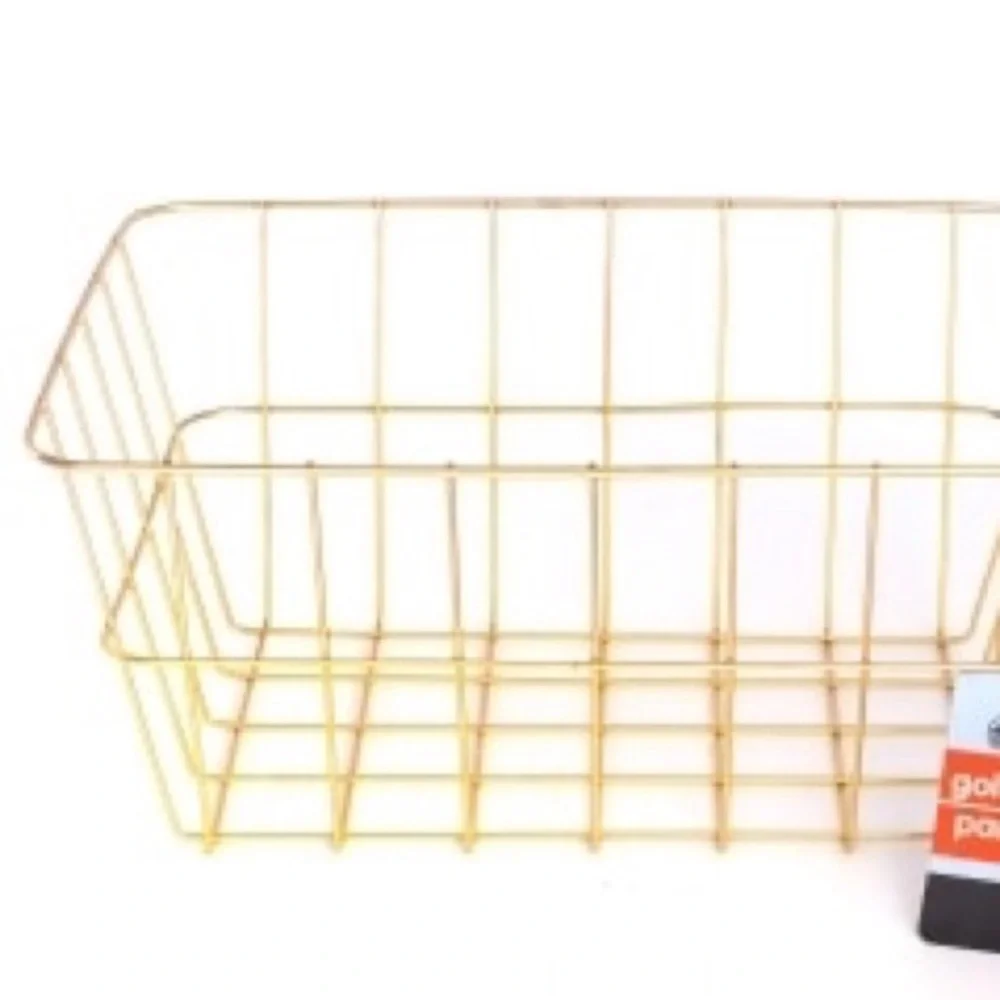 Set of 2 Goldtone Wire Baskets